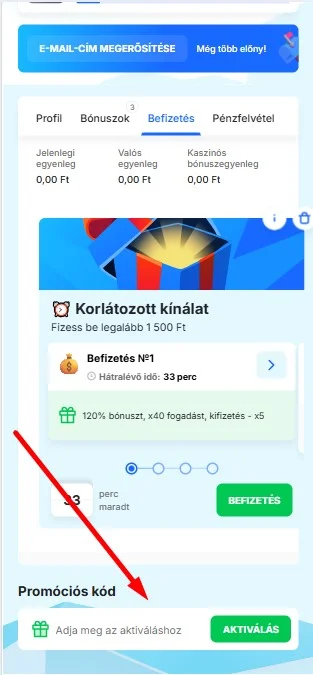 Írj be egy promóciós kódot