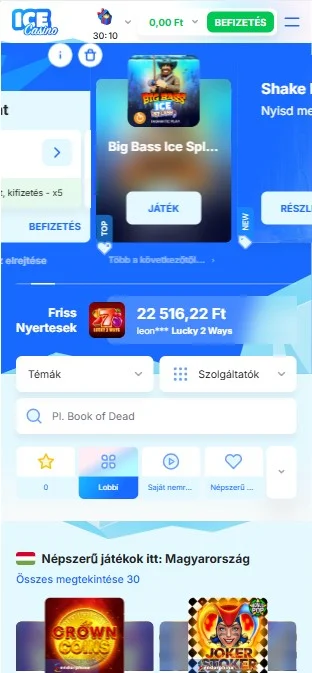 Nyisd meg a kaszinó appot és jelentkezz be.