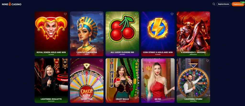 A Nine Casino engedélyei