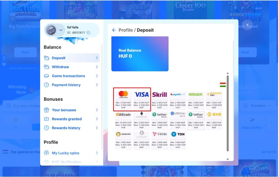 Jelentkezz be kaszinófiókodba