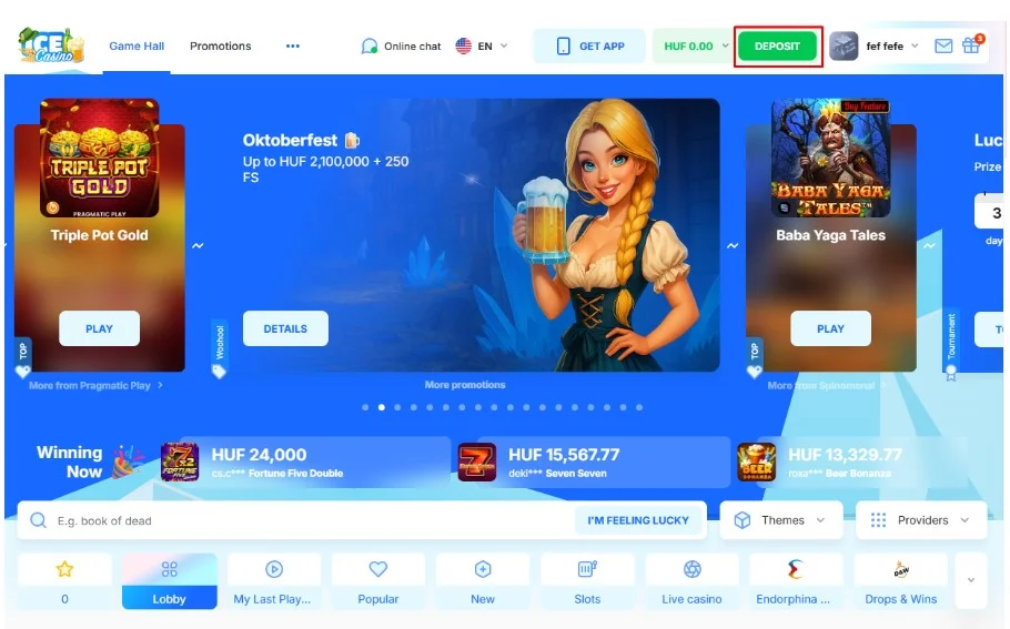 Jelentkezz be a kaszinóba 