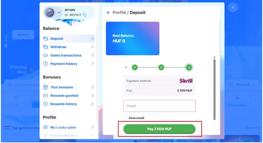 Erősítsd meg a befizetést