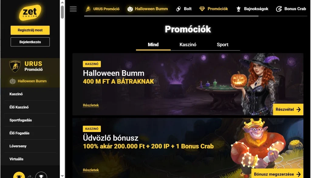 Bónuszok és Zet Casino