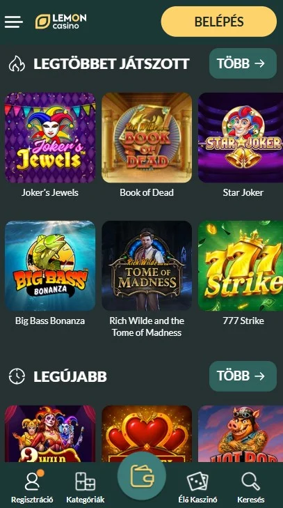 Játékosok a Lemon Casinón