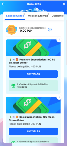 Aktiváld a befizetés nélküli bónusz lehetőséget